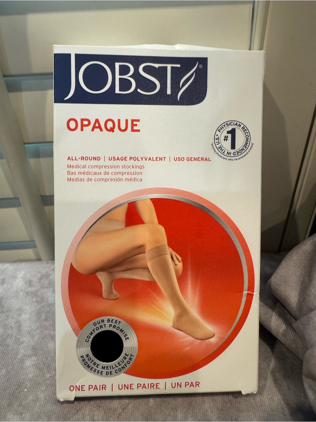 Opaque Medical Compression Stockings  Black Large 1520 Mmhg New